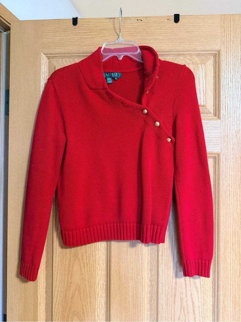 Ralph Lauren Vintage Asymmetrical Button Sweater